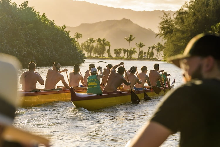 The Forge attendees go on an afternoon kayak adventure during the men's retreat in Kauai.